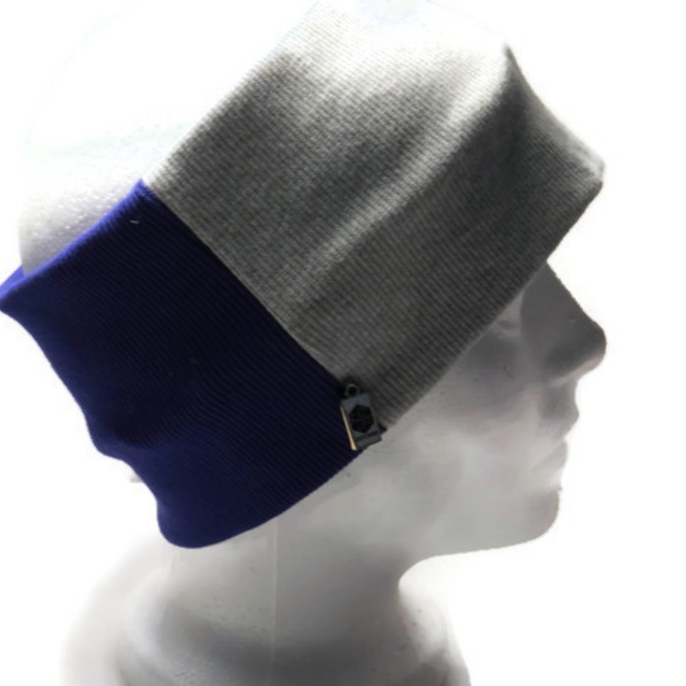 Ski Head Warmer Headband Blue Gray